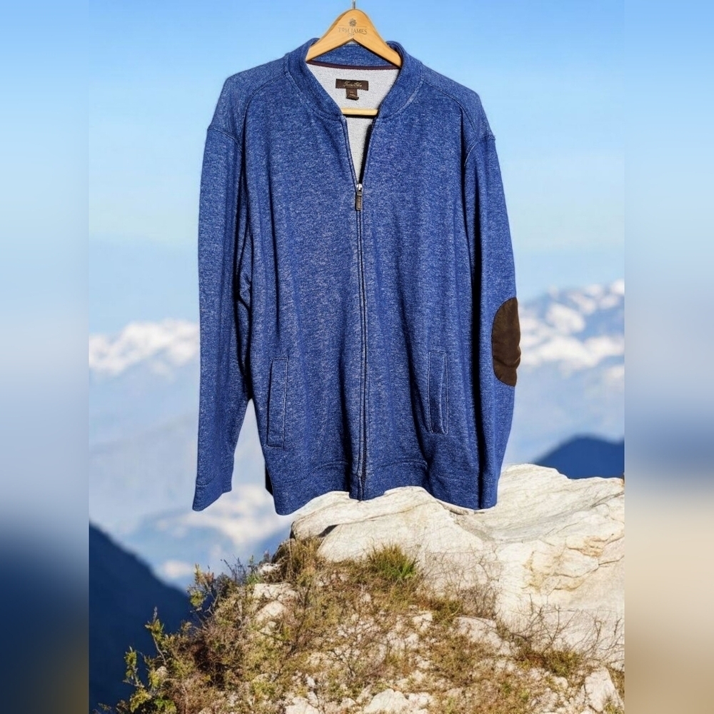 Men's Blue Zip-Up Sweater